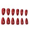 Thick Acrylic Red Press on Nails Medium,Medium Length Press on Nails Red Acrylic,Fake Nails with Glue Almond Long Nails Press on (Red, M) view 2
