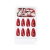Thick Acrylic Red Press on Nails Medium,Medium Length Press on Nails Red Acrylic,Fake Nails with Glue Almond Long Nails Press on (Red, M) view 3
