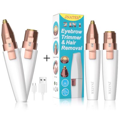 JNATER 2PCS 2 in 1 Eyebrow Trimmer White