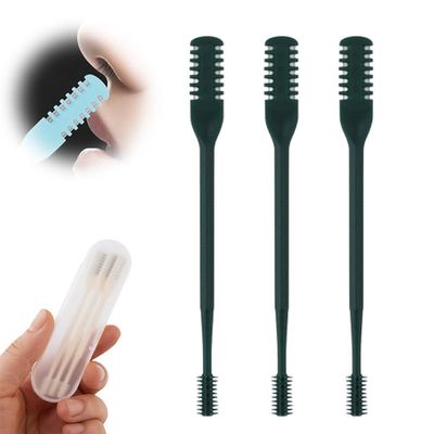 2-in-1 Nasal Hair Cutter, 2024 New Double Sided Nose Hair Knife, Nostril Hair Remover Tool, Portable Manual 360 Rotating Nose Hair Trimmer with Ear Picker for Women Men(Dark Green,9pcs)