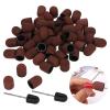 120 Grit Nail Art Sanding Hat Set, Manicure Polishing Grinding Bands with Shaft, Sanding Drill Bits for Nail Care, High Efficiency view 4