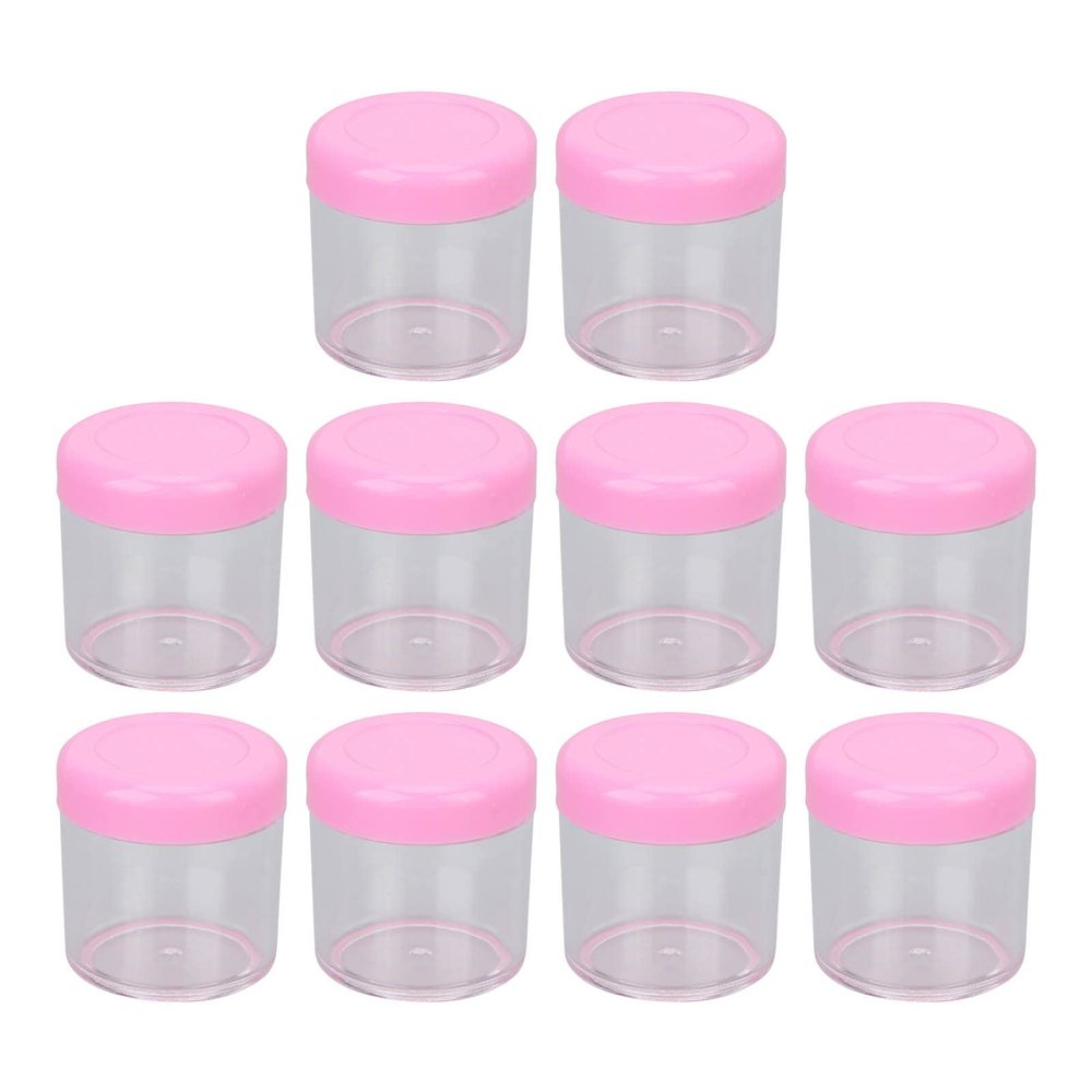 10pcs 0.7oz Plastic Cosmetic Jar Portable Leakproof Empty DIY Beauty Products Cream Container for Home and Travel