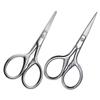 BIUDECO 2pcs Stainless Steel Grooming Scissors Eyebrow Beard Nose Hair Trimming Tools with Rounded and Sharp Tips for Men and Women view 1