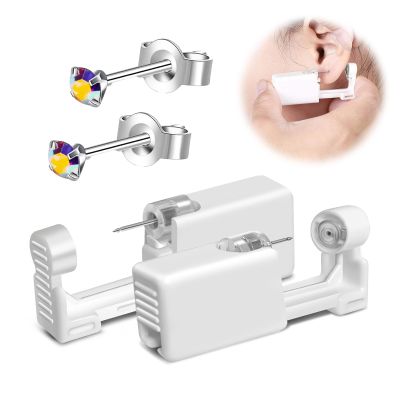 BeiLaiSun 2 Pack Safe Home Use Ear Piercer Self Use Ear Piercing Kit One time Use Ear Piercing Unit with 4mm Aseptic Earring Stud271#