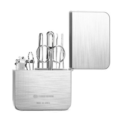 BABETRUE Nail Clipper Kit 7 Pieces Manual Set, Nail Clipper Kit, Carbon Steel Nail Clipper Tools Portable Travel Grooming Kit, Nail Care Tools with Metal Case Nail Clippers Set(Silver)