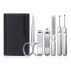 BABETRUE Nail Clipper Kit Nail Clipper Set, 6 Pieces Stainless Steel Professional Manicure Set Pedicure Kit, Portable Nail Scissors Grooming Kit with Leather Travel Case Nail Clippers Set(Black) view 1