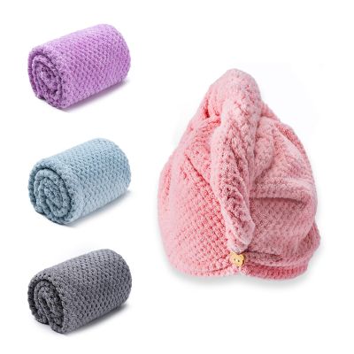 Amrules Hair Towel Wrap, 4 Packs 9.8 x 25.6 Inch Towel Turbans for Wet Hair, Dry Hair Towel, Headbands for Curly and Long Hair - Bathroom Must-Have for Ladies