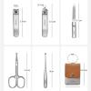 BABETRUE Nail Clipper Kit Portable Nail Clipper Kit for Men and Women, Stainless Steel Nail Clippers with Leather Travel Case, 5 Pieces Manicure Kit Nail Clippers Set view 2