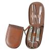 BABETRUE Nail Clipper Kit 6 Piece Travel Manicure Set, Stainless Steel Nail Clipper Set, Manicure and Pedicure Grooming Set, Personal Nail Care Tools with Brown Leather Case Nail Clippers Set view 1
