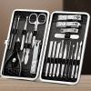 BABETRUE Nail Clipper Kit 21PCS Stainless Steel Manicure Box Professional Nail Clipper Set Decoration Foot Care Tools Grooming Tool with PU Leather Case Nail Clippers Set(A) view 2