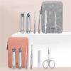 BABETRUE Nail Clipper Kit Nail Clipper Set, 6pcs/Set Manicure Kit, Personal Care Manicure Tools, Professional Manicure Grooming Set with PU Leather Case Nail Clippers Set(Gray) view 4