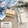Natural Beech Wood Nail Brush Non-Slip Hand and Toenail Cleaning Brush Compact and Durable Bristle Scrub for Home and Travel view 2