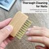 Natural Beech Wood Nail Brush Non-Slip Hand and Toenail Cleaning Brush Compact and Durable Bristle Scrub for Home and Travel view 3