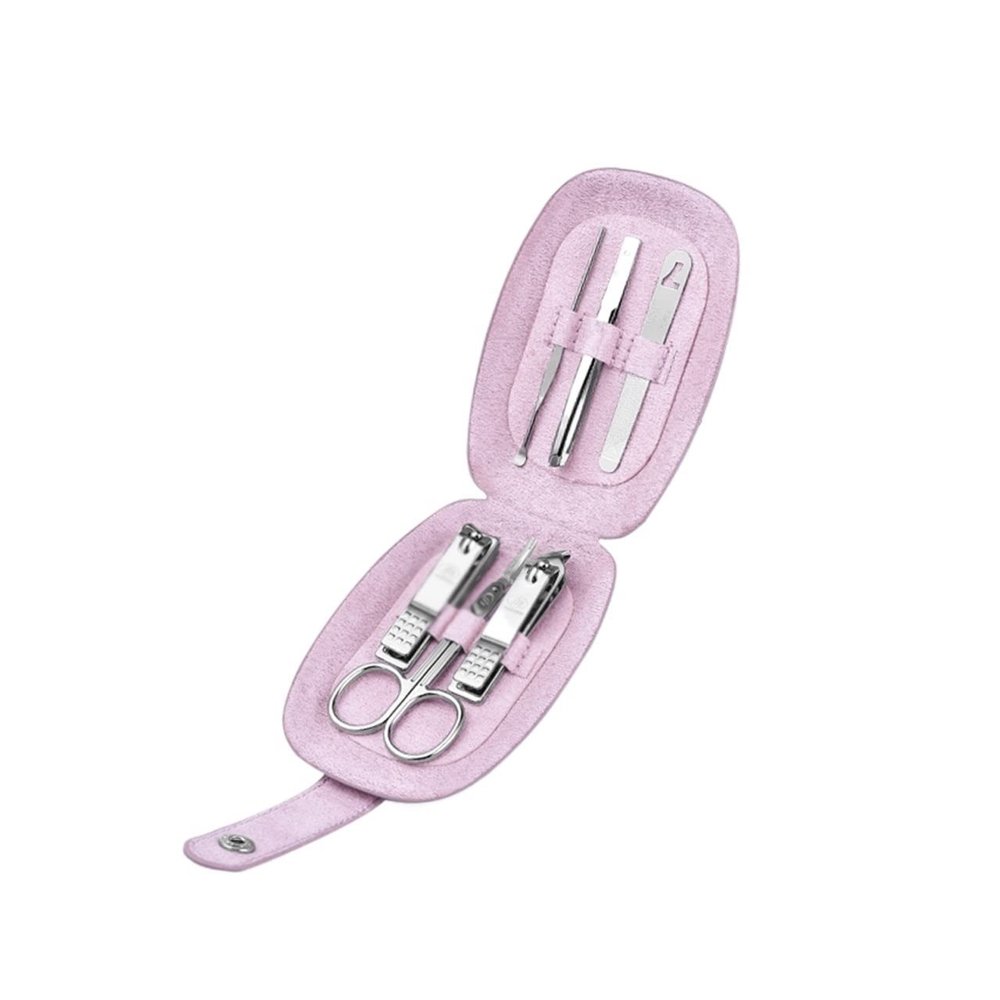 BABETRUE Nail Clipper Kit Nail Clippers, Care Manicure Set Nail Scissors Set 6 in 1 Stainless Steel Pedicure Care Set with Portable Travel Case Nail Clippers Set(B)