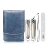 BABETRUE Nail Clipper Kit 4 Pieces Nail Clipper Set, Portable Toenail and Nail Clipper Manicure Kit with PU Leather Case, Stainless Steel Manicure Kit Nail Clippers Set(Blue) view 1