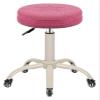 Dining Chairs Rolling Stool Round Office Chair Desk Chair Stool Chair Rolling Stool Beauty Stool With Teddy Velvet Cushion And Backrest Swivel Stool Rolling Stool On Wheels With Sgs Rod For Salon Mass view 1