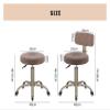 Dining Chairs Rolling Stool Round Office Chair Desk Chair Stool Chair Rolling Stool Beauty Stool With Teddy Velvet Cushion And Backrest Swivel Stool Rolling Stool On Wheels With Sgs Rod For Salon Mass view 3
