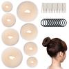Amrules Hair Bun Maker Set, 8 Pieces Donut Maker With 10 Black Rubber Bands and 20 Bobby Pins for Ladies, Blonde view 1
