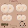 Amrules Hair Bun Maker Set, 8 Pieces Donut Maker With 10 Black Rubber Bands and 20 Bobby Pins for Ladies, Blonde view 2