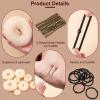 Amrules Hair Bun Maker Set, 8 Pieces Donut Maker With 10 Black Rubber Bands and 20 Bobby Pins for Ladies, Blonde view 3