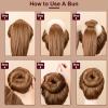 Amrules Hair Bun Maker Set, 8 Pieces Donut Maker With 10 Black Rubber Bands and 20 Bobby Pins for Ladies, Blonde view 4