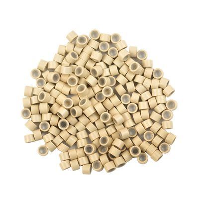 1000 Pcs Silicone Lined Micro Links Beads 4.0 mm Tinsel Beads for Hair Extensions (Blonde)