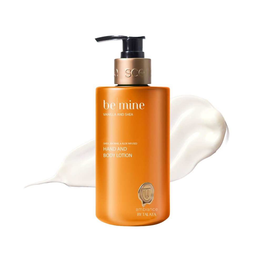 Ambiance by Talata Hand and Body Lotion - Plant-Based, Enriched with Baobab Oil, Shea Butter, Aloe Vera - 4 Scent Variations - 10 Fl Oz (10 Fl Oz, Vanilla & Shea - BE MINE)