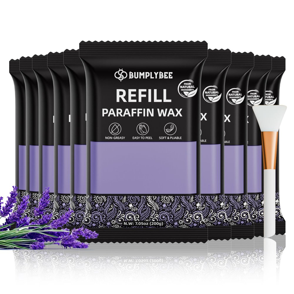 BUMPLYBEE Paraffin Wax for Hand and Feet Refill,10 Packs Lavender Paraffin Wax machine for Hand and Feet Refill, Skin Moisturizing, Non-Greasy, Easy-Peeling