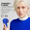 Premium Face Scrubber, Deep Pore Cleansing Brush, Waterproof & Rechargeable Face Scrub Brush for Men& Women, Electric Facial Exfoliator with 3 Brushes, 3 Intensities, 2 Modes with Eye Rollor - Azure view 2