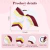 DEEKA 12 PCS Softball Cheer Bows 8" Softball Thread Large Cheer Hair Bows Ponytail Holder Handmade for Teen Girls Sports Cheerleader -White/Maroon/Yellow view 2