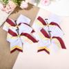 DEEKA 12 PCS Softball Cheer Bows 8" Softball Thread Large Cheer Hair Bows Ponytail Holder Handmade for Teen Girls Sports Cheerleader -White/Maroon/Yellow view 3
