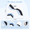 DEEKA 12 PCS Softball Cheer Bows 8" Softball Thread Large Cheer Hair Bows Ponytail Holder Handmade for Teen Girls Sports Cheerleader -White/Light Blue/Black view 2