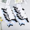 DEEKA 12 PCS Softball Cheer Bows 8" Softball Thread Large Cheer Hair Bows Ponytail Holder Handmade for Teen Girls Sports Cheerleader -White/Light Blue/Black view 3