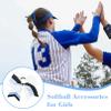 DEEKA 12 PCS Softball Cheer Bows 8" Softball Thread Large Cheer Hair Bows Ponytail Holder Handmade for Teen Girls Sports Cheerleader -White/Light Blue/Black view 4