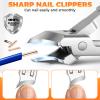 Nail Clippers for Men Thick Nails, Heavy Duty Slanted Toenail Clippers for Seniors Ingrown Toenails with Safety Lock, Large Fingernail Clipper Long Handle Nail Cutter Gifts for Men Women Adults view 3