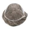 Toupee For Mens Hair Piece French Lace Mens Toupee Human Hair System For Men Lace Front Hairpieces For Men Hair System Blached Knot 8x10 120% Medium light density #440 4# MEDIUM BROWN+40% GREY view 4