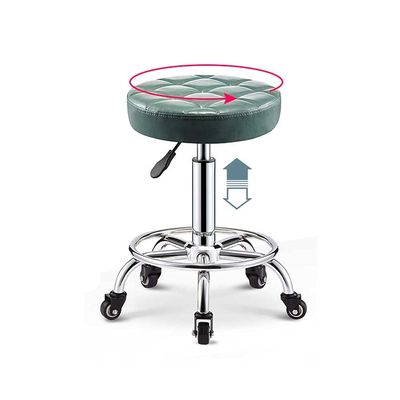 WENJIEKK Dining Chairs Salon Chairs for Beauty Roller Salon Stool Chair, 360 Barber Pulley Chair Adjustable Stainless with 5 Wheels, Spa Beauty Manicure Tattoo Kitchen(J)