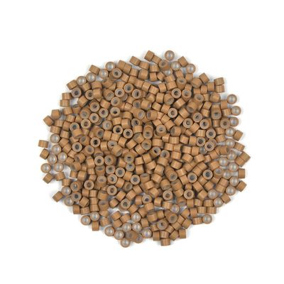 1000 Pcs Silicone Lined Micro Links Beads 4.0 mm Tinsel Beads for Hair Extensions (Dark Blond)