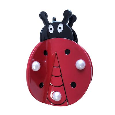 Funny Big Ladybug Hair Clip,Acetate Hair Clip,Small Claw Clip for Women,Red, 1 Count (Pack of 1)