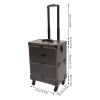 NIENIEE Makeup Rolling Train Case, Makeup Train Case, Coffee Makeup Train Case with 4 Wheels, Nail Polish Organizer, Cosmetic Storage Organizer for Travel Makeup/Nail/Hair Cosmetic Case view 2