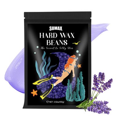SUMAX Hard Wax Beads for Hair Removal for Women 100G Hard Wax Beads for Brazilian Waxing, Wax Beans for Sensitive Skin for Bikini, Face, Eyebrow, Armpit, Arms, Back, Chest, Legs - Lavender