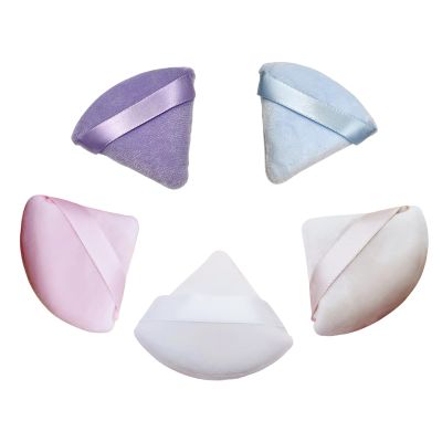 5 Pieces Powder Puff Face Soft Triangle Make up Puff for Loose Powder Body Powder, Velour Make up Blender Sponge Foundation Blending Sponges Set Beauty Make up Tools