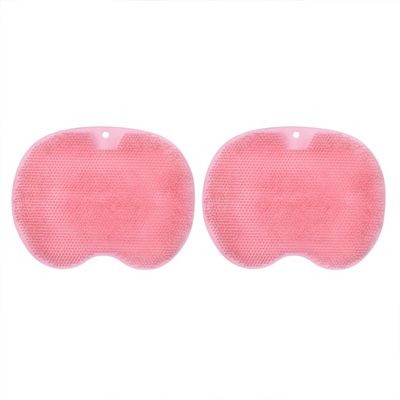 2PCS Shower Foot Scrubber Mat Back Wall Mounted Non-Slip Suction Cups silicone body scrubber for Use in Shower Cups Washer Back Exfoliating Bath Wash Pad Foot Cleaner for Men and Women