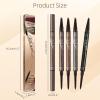 2-in-1 Eyebrow Microblading Pen, 2024 New 3D Waterproof Microblading Eyebrow Pencil Contouring Pen, 4 Fork Tip Magic Eyebrow Pencil, Microblading Eyebrow Pen for Natural Makeup All Day(1pcs) view 3
