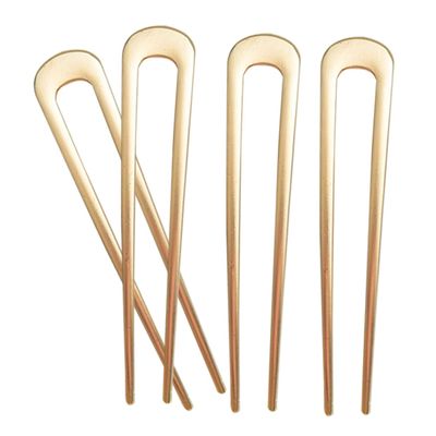 HONMEET 4pcs Safe Material Vintage Hairpin u Shape Hairpin for Women Girls Elegant Bow Decor Easy to Use