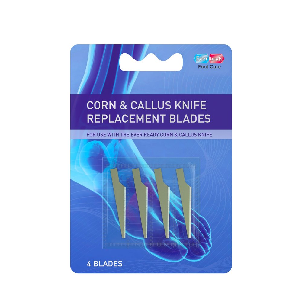 Ever Ready Corn & Callus Trimmer Refills x 4 - - Instant Relief from Corns | Removes Dry, Hard & Cracked Skin | Home Pedicure Treatment for Footcare