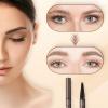 2-in-1 Eyebrow Microblading Pen, 2024 New 3D Waterproof Microblading Eyebrow Pencil Contouring Pen, 4 Fork Tip Magic Eyebrow Pencil, Microblading Eyebrow Pen for Natural Makeup All Day(1pcs) view 4