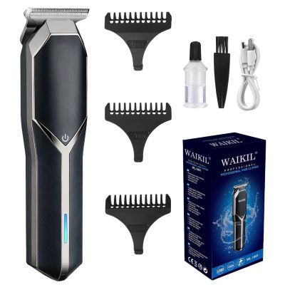 WAIKIL WL-1451 Hair Beard Clipper Trimmer for Men, Cordless Professional barber hair cutting trimming kit,USB Rechargeable