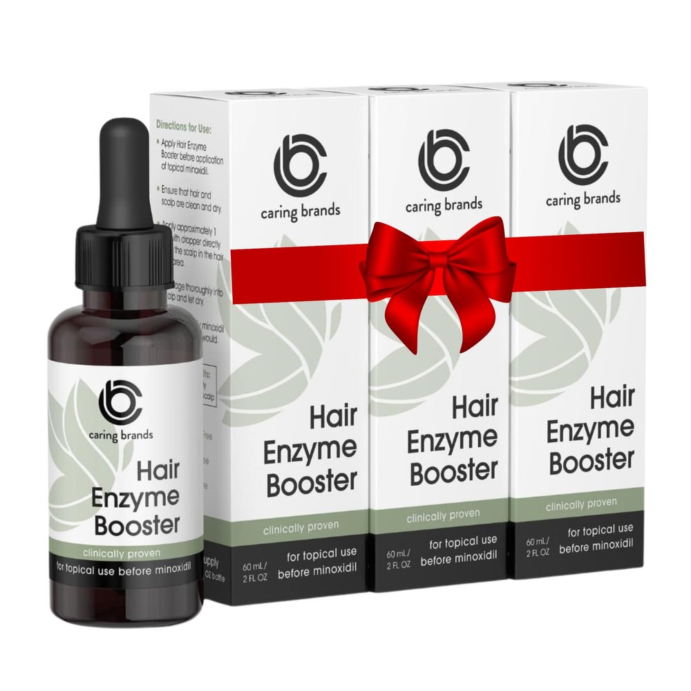 Caring Brands Hair Growth Booster for Women and Men, Hair Enzyme Booster, Scalp Serum for Overall Hair Care, Supports Hair Regrowth & Hair Loss (3-pack)