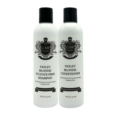 CMR Cosmetics Violet Blonde Hair Care Kit - Sulfate-Free Shampoo & Conditioner Set for All Hair Types, Enhances Blonde & Silver Tones, Brightens & Conditions, Perfect for Natural & Color-Care Hair